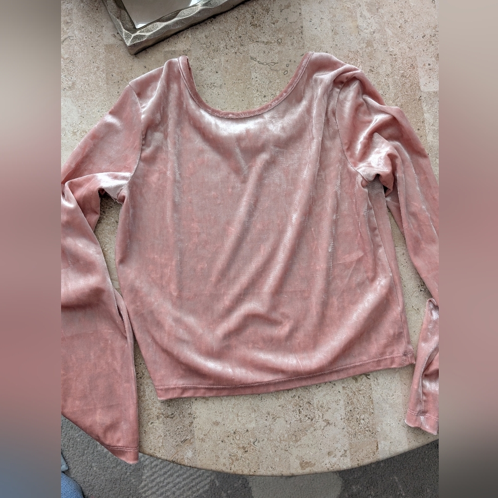 Elegant Pink Velvet Wome Top
